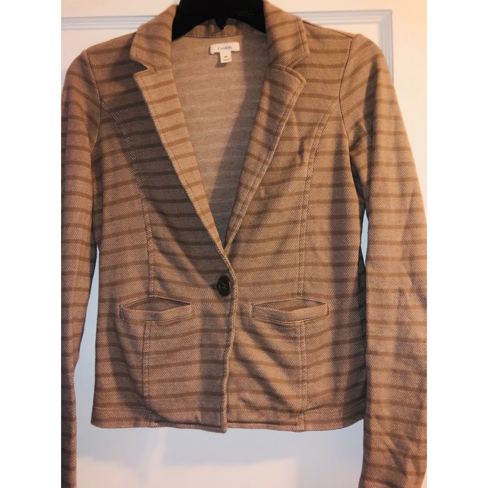 Carlson brown striped long sleeve blazer XS vici - Picture 2 of 4